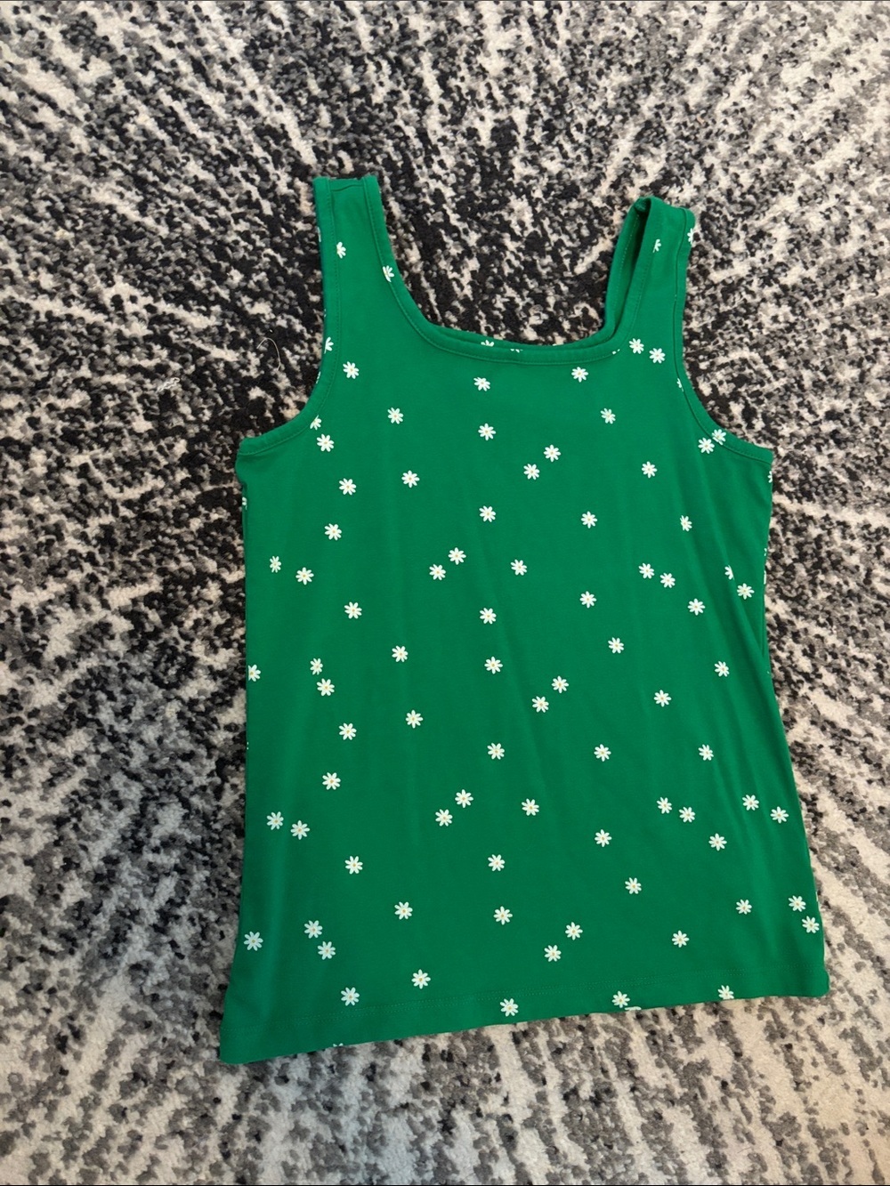 Old Navy Girls fitted Green Daisy-Print Tank Top, Sz XL